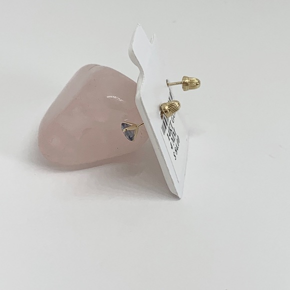 14k Yellow Gold Blue Cubic Zirconia 5mm